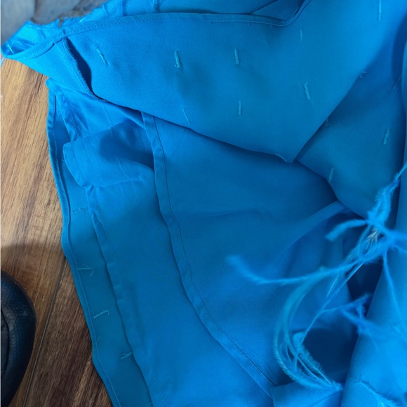 Cult Gaia Eliana Dress Lake Blue Feather Embellished Size XS - Picture 8 of 13